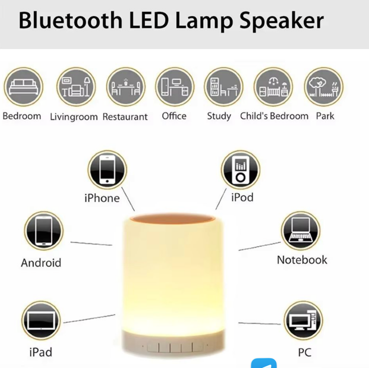 SonicGlow™ Portable Bluetooth Speaker – Wireless LED Music Speaker with Immersive Sound