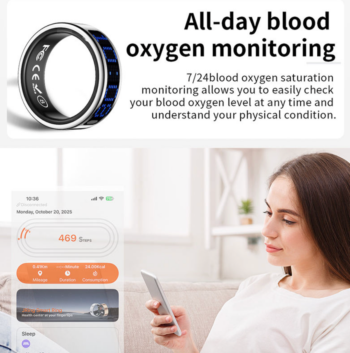 SyncRing™ Smart Ring – Waterproof Wireless Fitness & Lifestyle Tracker